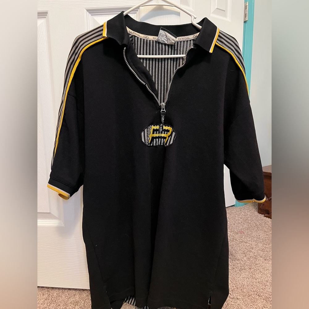 Men’s Rewind Quarter Zip Pullover with word REWIND on it